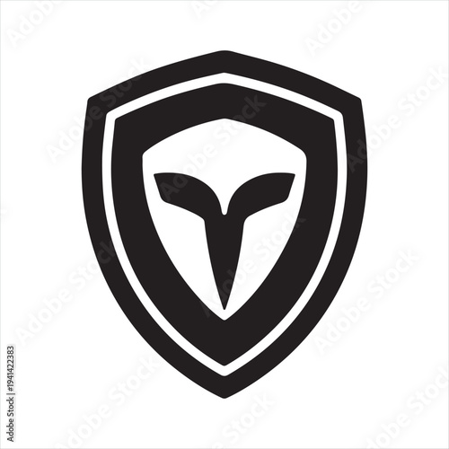 Cyber shield vector silhouette outline logo design concept illustration idea