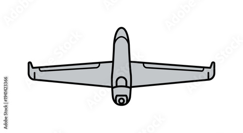 Airplane seen from the top view.