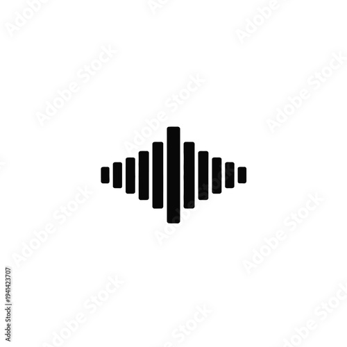 Solid fill of black sound waves on white background audio