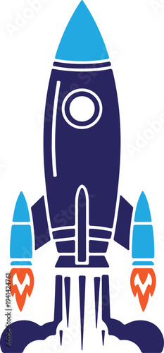 Silhouette of blue bunny and icons isolated on transparent background