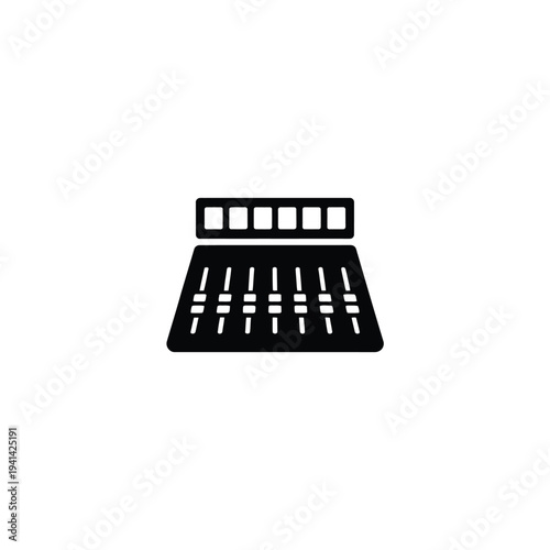 Solid fill of a studio mixing console with buttons and sliders