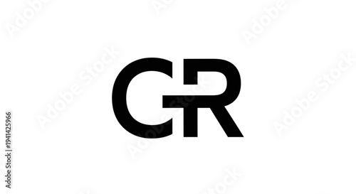 Modern Monogram CR Logo Design Element on Transparent Background