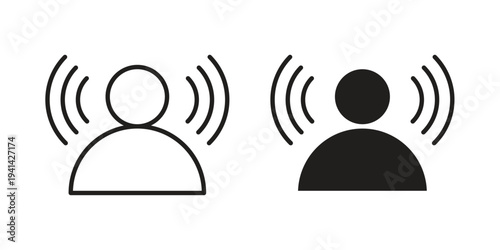 Brand awareness icon. Black and White Vector Illustrations. line icon vector pictogram