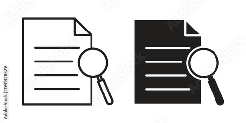 Case studies icon. Black and White Vector Illustrations. line icon vector pictogram
