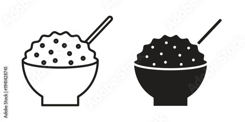 Cereal icon. Black and White Vector Illustrations. line icon vector pictogram