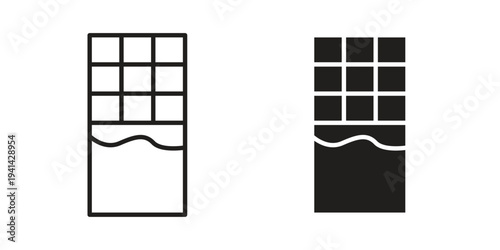Chocolate icon. Black and White Vector Illustrations. line icon vector pictogram
