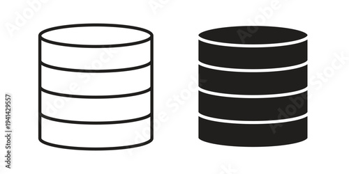 Coins icon. Black and White Vector Illustrations. line icon vector pictogram