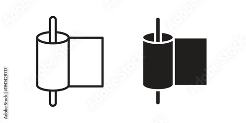 Construction film roll icon. Black and White Vector Illustrations. line icon vector pictogram