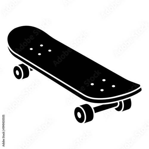 Skateboard icon, symbolizing skateboarding sport, street skating culture, and youth lifestyle.