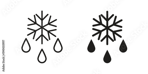 Defrost icon. Black and White Vector Illustrations. line icon vector pictogram