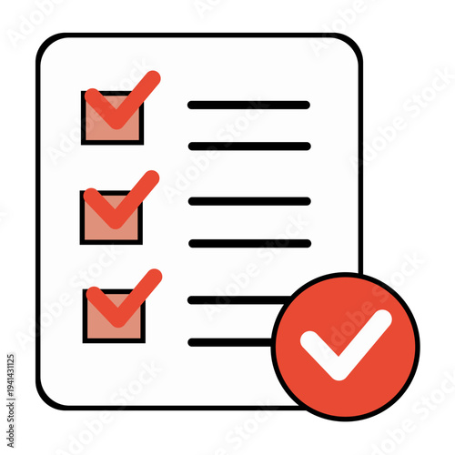 Checklist task complete verification business icon