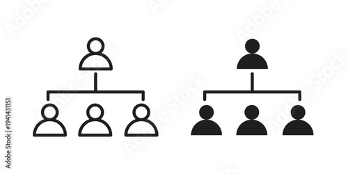 Department head icon. Black and White Vector Illustrations. line icon vector pictogram