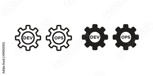 Dev ops icon. Black and White Vector Illustrations. line icon vector pictogram