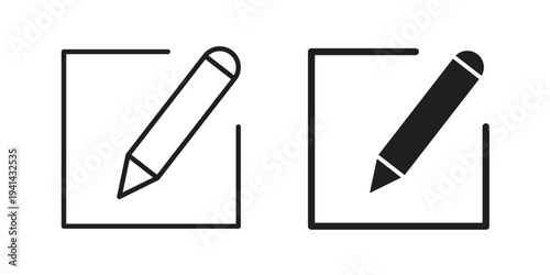 Edit text icon. Black and White Vector Illustrations. line icon vector pictogram