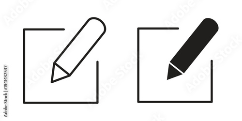 Edit icon. Black and White Vector Illustrations. line icon vector pictogram