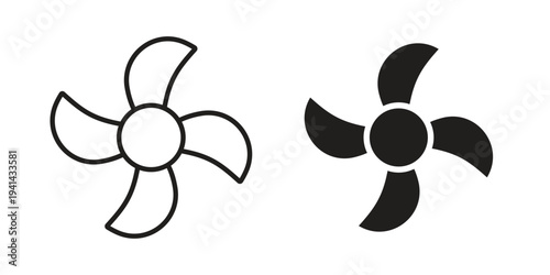 Fan icon. Black and White Vector Illustrations. line icon vector pictogram