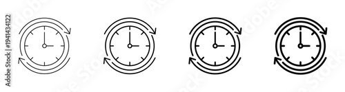 Efficiency and Time Management Workflow Line Art Icon Vector Illustration Editable
