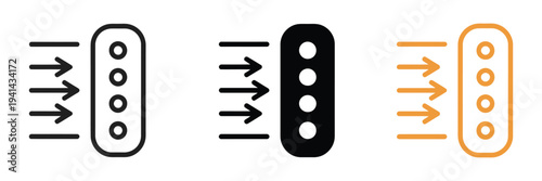 Air filter icon vector illustration, air purification flow with safety symbol, clean air concept, ventilation system