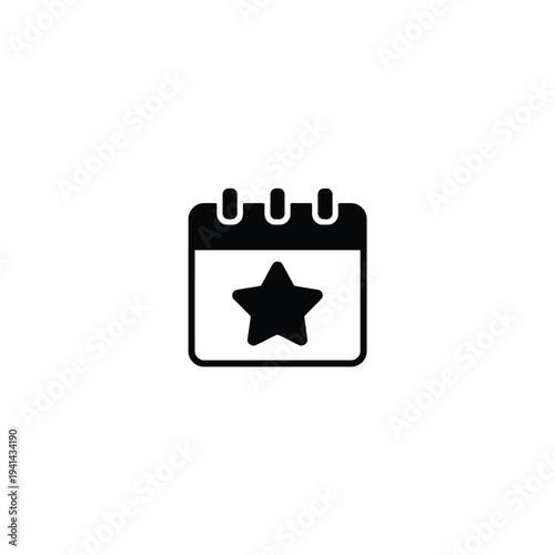 Solid fill of holiday star date calendar