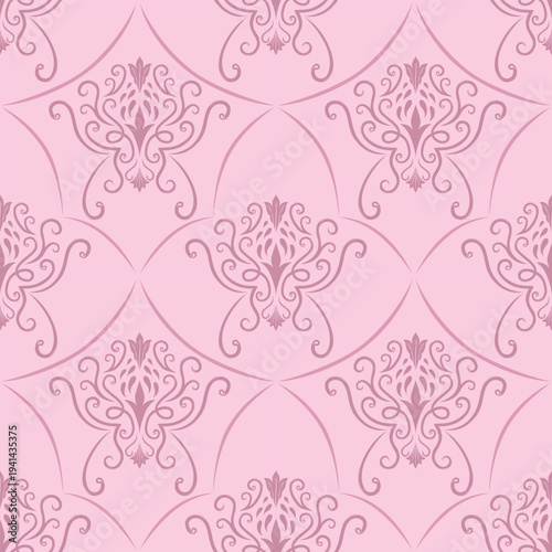 Damask seamless repeat element pattern. Beautiful luxury vintage floral damask vector illustration. Design for wallpaper, decorative, texture, textile, ornament, wrapping, shirts, clothing