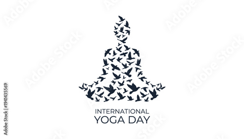 International yoga day logo with birds