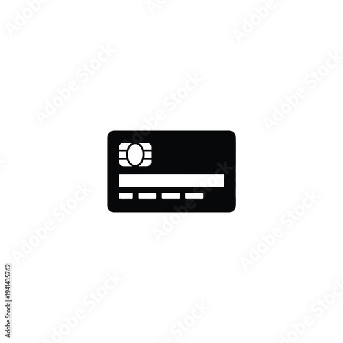 Solid fill of black loyalty card with chip and magnetic stripe 1
