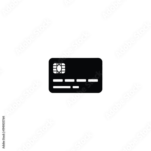 Solid fill of black loyalty card with chip and magnetic stripe