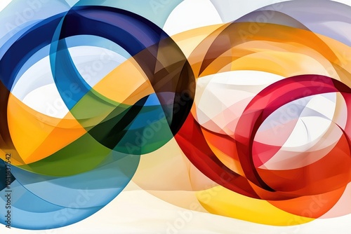Abstract Colorful Intersecting Circles Background