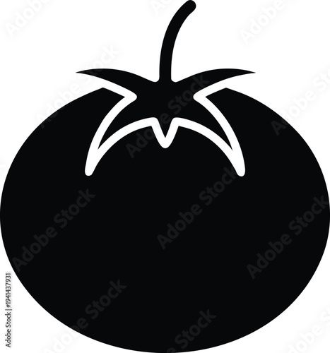 tomato silhouette icon vector illustration isolated on transparent background.