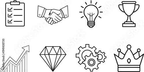  management, Finance & business vector icon collection. 