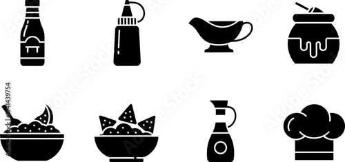 Sauce icons set for National Sauce Month celebration