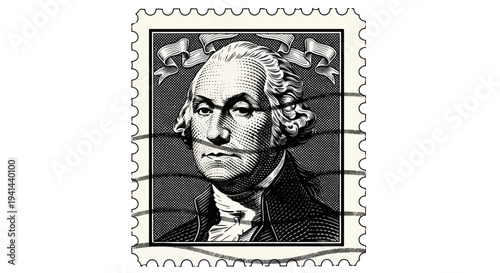 George Washington Postage Stamp Illustration, United States
