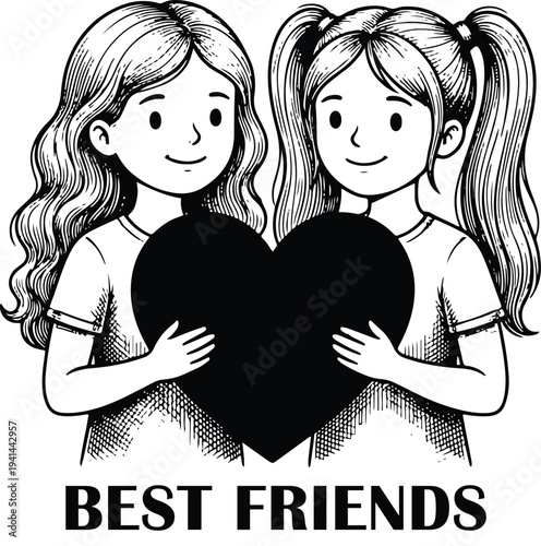 Best Friends Forever, Friendship Bond and Happy Friends Concept