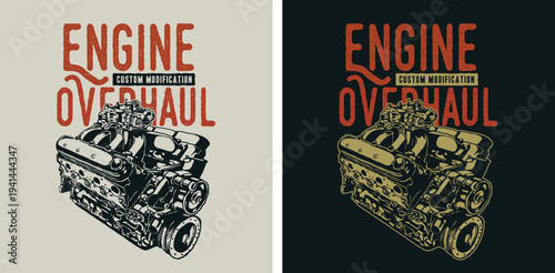 Engine overhaul custom modification illustration