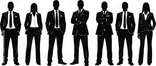 Collection of men and women sitting and lying down in various relaxed poses silhouette vector illustration isolated on white background for graphic design projects