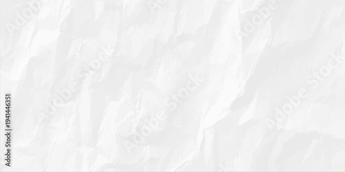 White crumpled paper texture background, minimalist wrinkled parchment surface with subtle shadows for design and mockup