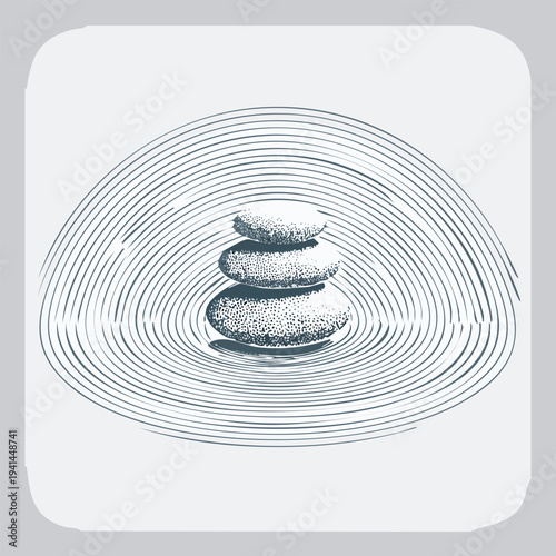 zen stones on white background