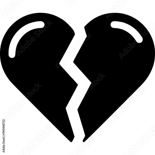 Vector illustration of a broken heart symbol 