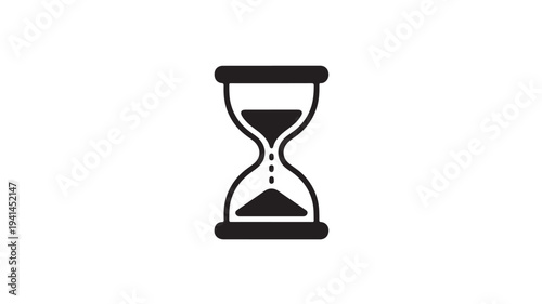 Black Hourglass Icon For Time Management Concepts