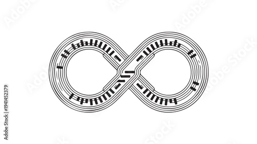 Infinity Symbol Made Of Railway Tracks On White Background For Conceptual Illustrations