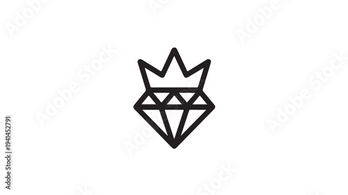Black Diamond Crown Icon For Luxury Brand Concepts