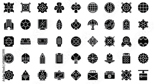 Collection of Diverse Icons Representing Various Concepts and Objects.