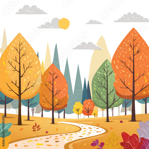 autumn landscape with trees