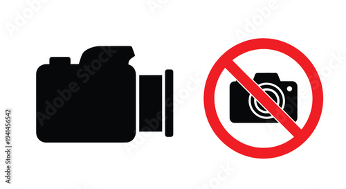 No photography allowed a camera with a prohibition symbol
