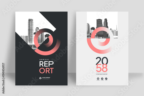 Business Report Cover Template – Pink Geometric Layout (A4)