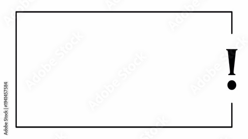 exclamation mark and rectangle border in transparent background in 4K animation warning alert with alpha channel 