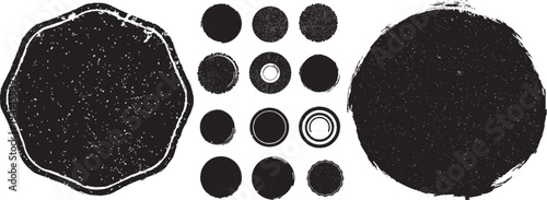 Grunge post Stamps Collection, Circles. Banners, Insignias , Logos, Icons, Labels and Badges Set . vector distress textures.blank shapes.
