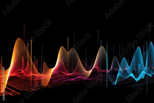 Various sound waves backgrounds graphics pattern.