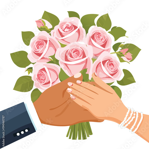 hands of the bride and groom