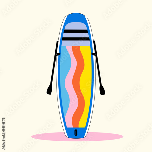 Modern Foldable Inflatable SUP Board Illustration